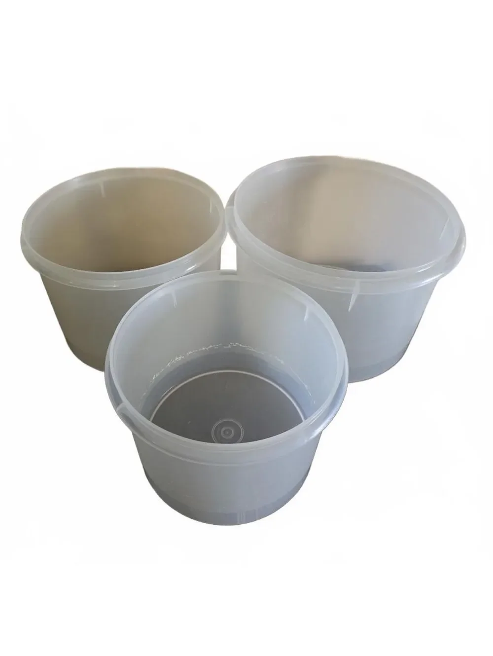 3 Vintage Tupperware Classic Round Canisters Sheer NO Lids